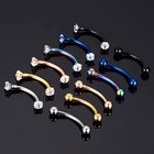 5-6pcs Surgical Steel Eyebrow Banana Ring Piercing Curved Barbell Lip Ring 16g