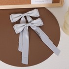 2 Pack Long Tail Bow Hair Clips For Women Shell Grey Ribbon 5 5in 
