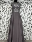 Prom Evening Gown Beaded Bodice Chiffon Mother Of The Bride Wedding Size M Nwt C