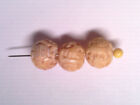 Vtg 47 Asian Hand Carved Bone Spacer Beads 10mm  100218l Close Out