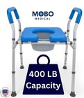 Raised Toilet Seat With Safety Frame - Mobo Medical - 400 Lb Capacity
