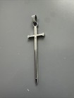 Silver Plated Sword Cross Pendant 20    Inch Necklace Chain Viking Gift Unisex