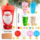 50 Pack 16 Oz Christmas Paper Coffee Cups With Lids And Sleeves Holiday Hot Cups