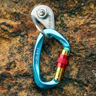 2  aluminum 25kn D-shape Carabiner Screw Locking Hook Rock Climbing Caving Rescue