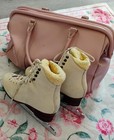 Harlich Brand Beige brown Lace-up Figure Ice Skates With Skate Bag