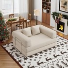 Modern 4-in-1 Futon Sofa Bed With Luxurious Corduroy - No Assembly Required