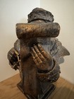 Mark Roberts Style Bronze Gold Antiqued Santa Clause Bust Holiday Christmas 16 