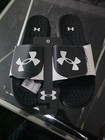 Under Armour Ua Ignite Pro Sl Black white Slide Sandals Faux Leather Mens Us 18