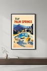      Visit Palm Springs Poster - Retro Travel Art - 24x36    - Premium Art Print