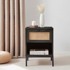  Night Stand  1-drawer Bedside Table For Bedroom Storage  Bedroom Black