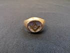 Vintage Masonic Ring Yellow Gold Amethyst Or Spinel Gem