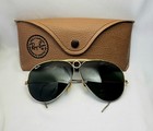 Vintage Ray Ban Bullet Hole Aviator Sunglasses 1 30 10k Gold Bausch   Lomb 1960s