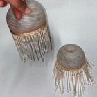 Vintage Mcm Art Deco Micro Bead Chandeliers Light Lamp Shade Ceiling Pendant