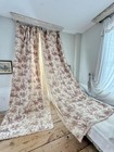 128x47 Large Antique France Toile De Jouy Curtains Set Maypole Pattern Spring M