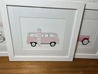 Pottery Barn Kids Leslee Mitchell Wall Art Beach Truck  Surf Van  Ice Cream Cart