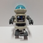 Vintage Tomy Pocket Bots Grey Wind Up Robot W  Blue Clear Dome - Display Only