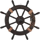 Nautical Wall Decor - 17 Inch Nautical Ship Wheel Wooden Boat Steering Wheel