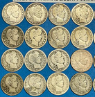 Barber Silver Quarters Lot Of 26 Partial Liberty Coins 1903-1916 Mixed Mints