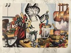 Kliban Cat Vintage Art Print Tabby Cat Kitchen Unframed