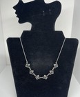 German 800 Silver Antique Collar Garnet Necklace 16-18   