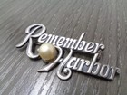 Vintage 1940s Ww2 Remember Pearl Harbor Brooch Pin Silver Jewelry Wwii