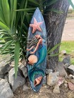 Mermaid And Sea Shell Airbrushed Decorative Surfboard Wall Plaque Mango Wood