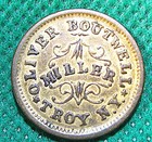 Civil War Token -store Card - 1863  - Oliver Boutwell -  Troy  Ny -   s1922