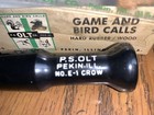 Vintage P s  Olt Pekin  Ill No E-1 Crow Call Euc Game Hunting Tool Box   Papers