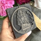 Vintage Wooden Letterpress Printing Block  Sailing Ship Woodcut Stamp Nautical