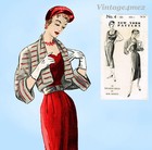 New York 4  1950s Rare Uncut Designer Sun Dress Sz 34 B Vintage Sewing Pattern