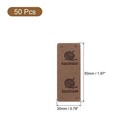 50pcs Pu Leather Labels  Sewing Embossed Tags Embellishment  brown 