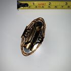 Stratton England Lipstick Holder With Mirror Gold Tone Leather Brown