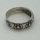 Sterling Silver Daisy Ring Flower Floral 925 Pinky Or Child Ring Size 3
