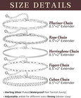 Sterling Silver Ankle Bracelets For Women Strong Lobster Clasp - Cuban Link  Fig