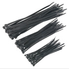 100 Pcs Cable Ties Assorted Sizes Black Plastic Zip Tie Wire Cord Organizer Pack