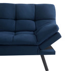 72  Memory Foam Futon Sofa Bed     Blue Convertible Couch Sleeper For Living Room