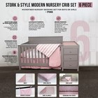 Stork And Style Modern Nursey 6 Piece Crib Set In Pink