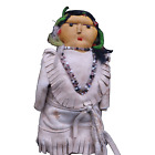 Antique Native American Plains Sioux Leather Doll With Beaded Necklace 6    C2