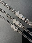 Iced Moissanite Clasp 925 Silver Stainless Steel Franco Chain Necklace Bracelet