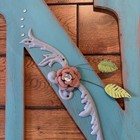 Rustic Farmhouse Cottagecore Wooden Aqua Letter N Wall Decor Cute For A Wedding 