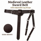 Medieval Leather Sword Belt Adjustable Viking Frog Holder Larp Cosplay Gear