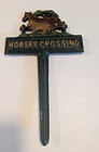 Cast Iron Horse And Colt Welcome Sign Garden Stake Home Decor Plaque  very Cute 