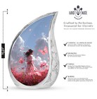 Pink Butterfly Simple Human Urn For Ashes For Women - Decorative Urn - 10 Inch