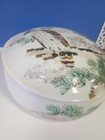Vintage Japanese Porcelain Lidded Box - Hand Painted Hawk   Pine Motif