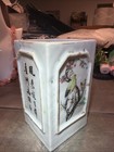 Antique Chinese Brush Pot Bitong Hand Painted Birds Flowers Calligraph-poem