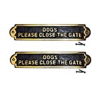 Beware Of Dog Sign   Keep Gate Closed Sign - Cast Brass  Pack Of 2  10 9x2 1 In 