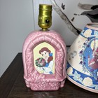 Vintage Disney Beauty And The Beast Ceramic Pink Belle Night Stand Table Lamp