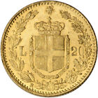 Italy Gold 20 Lire Umberto I  1867 Oz - Xf au - Random Date