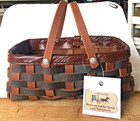 Amish Made Leather Rectangular Basket