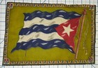 C1914 Large Cuba Flannel Flag B5 Vintage Cuban Tobacco Insert Cigarette Felt